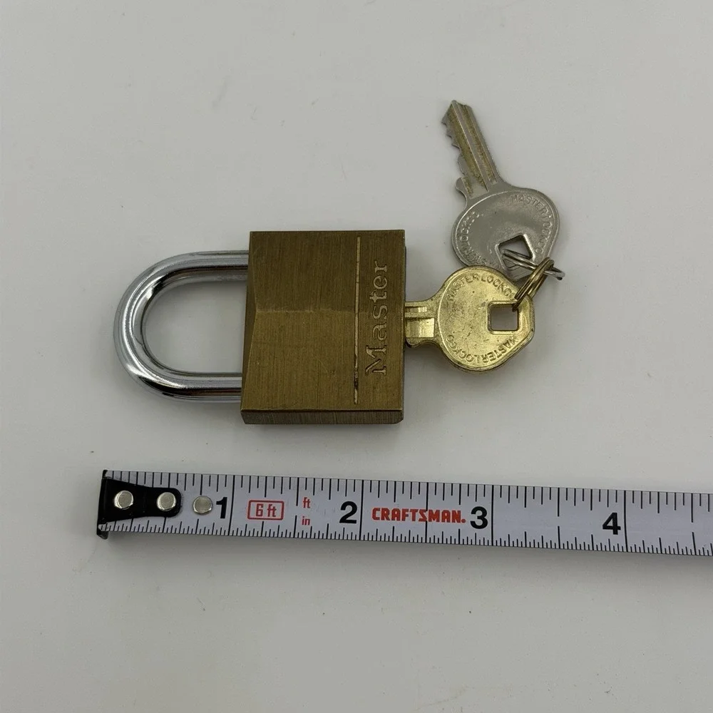 Master Lock Gold Commercial Model Military Safety Padlock w/ 2 Keys Lot Of 5